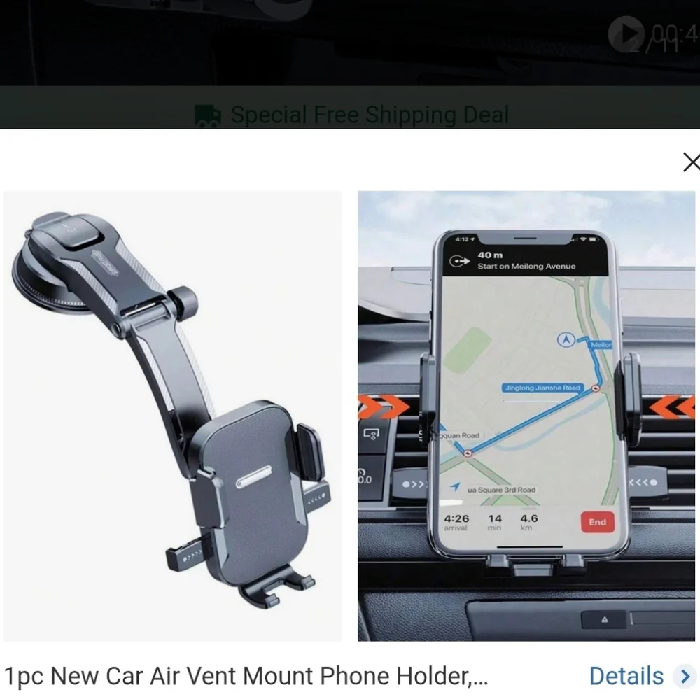 Universal Black Mobile Phone Holder